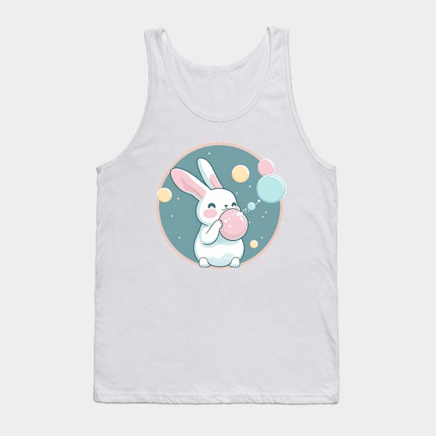 Cute Rabbit Bunny Blowing Bubble Gum Easter Day Tank Top by Kertz TheLegend